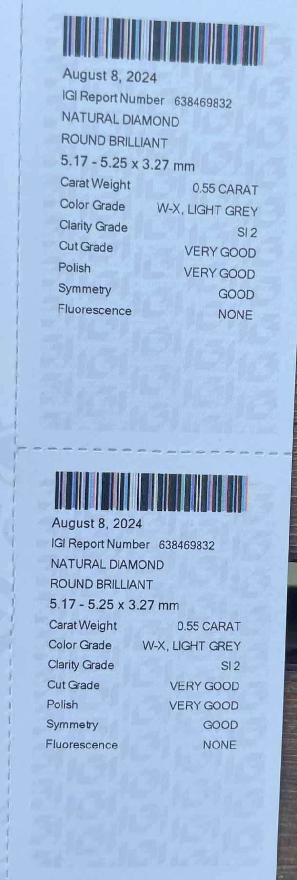1 Stück Diamant (Natürlich) - 0.55 ct - Rund - SI2 - Mix und Mehr Shop