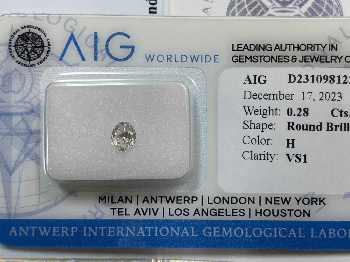 1 Stück Diamanten - 0.28 ct - Rund - H - VS1 - Mix und Mehr Shop