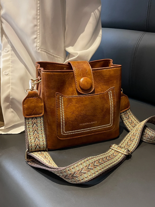 Quadratische Tasche Vintage Umhängetasche