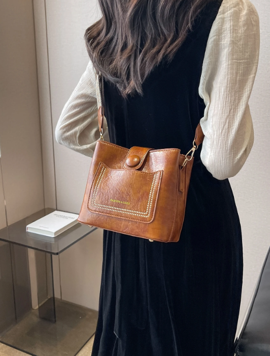 Quadratische Tasche Vintage Umhängetasche