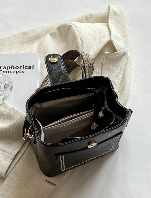 Quadratische Tasche Vintage Umhängetasche