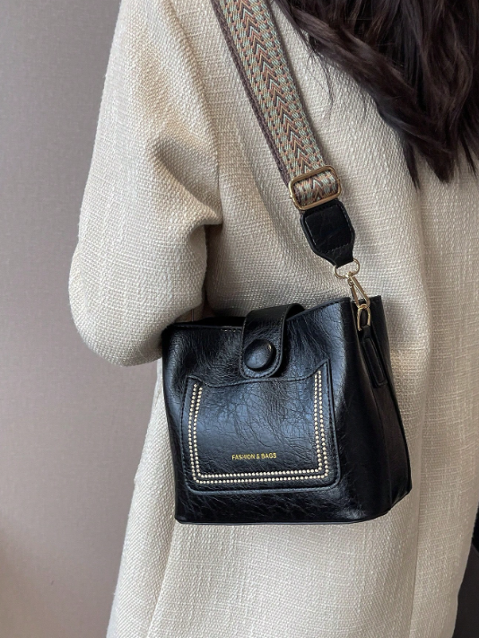 Quadratische Tasche Vintage Umhängetasche