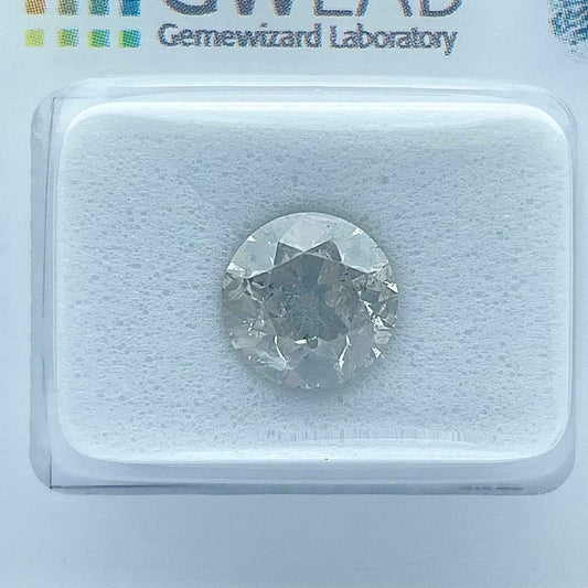 1 Stück Diamant (Natürlich farbig) - 2.37 ct - Rund - Fancy Grau - I1 - Mix und Mehr Shop