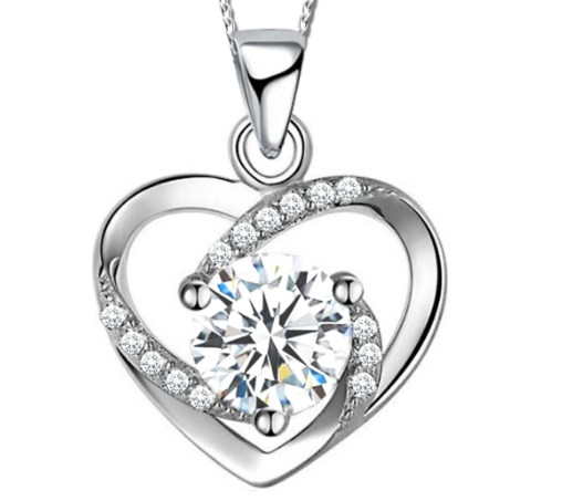 Herzkette 925 Sterling Silber mit Zirkonia Kette Herz Anhänger