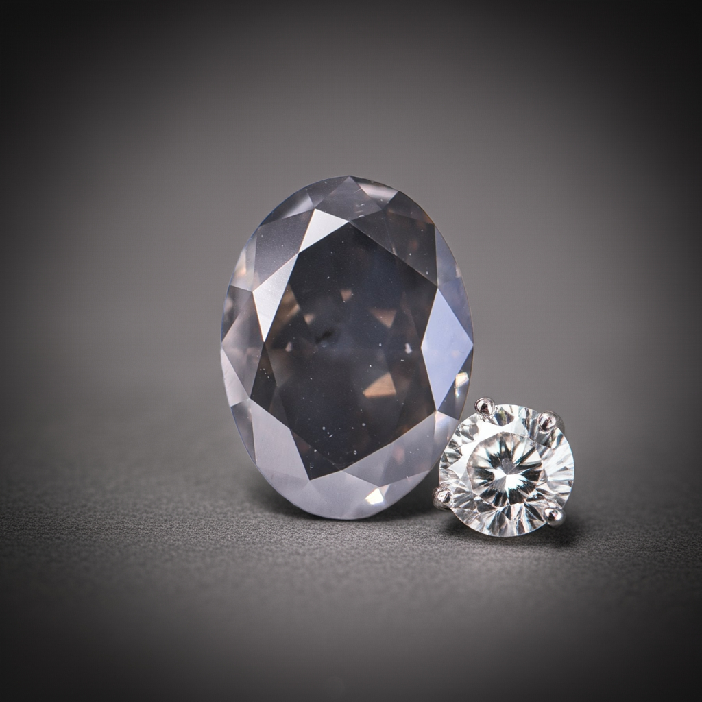 1 Stück Diamant (Natürlich farbig) - 2.08 ct - Oval - Fancy dark Grau Braun - SI2 - International Gemological Institute (IGI)