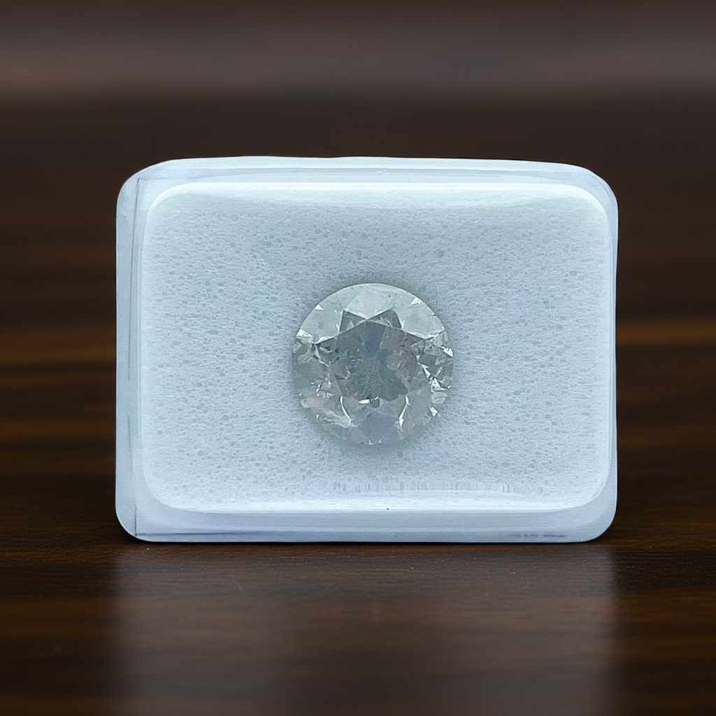 1 Stück Diamant (Natürlich farbig) - 2.37 ct - Rund - Fancy Grau - I1