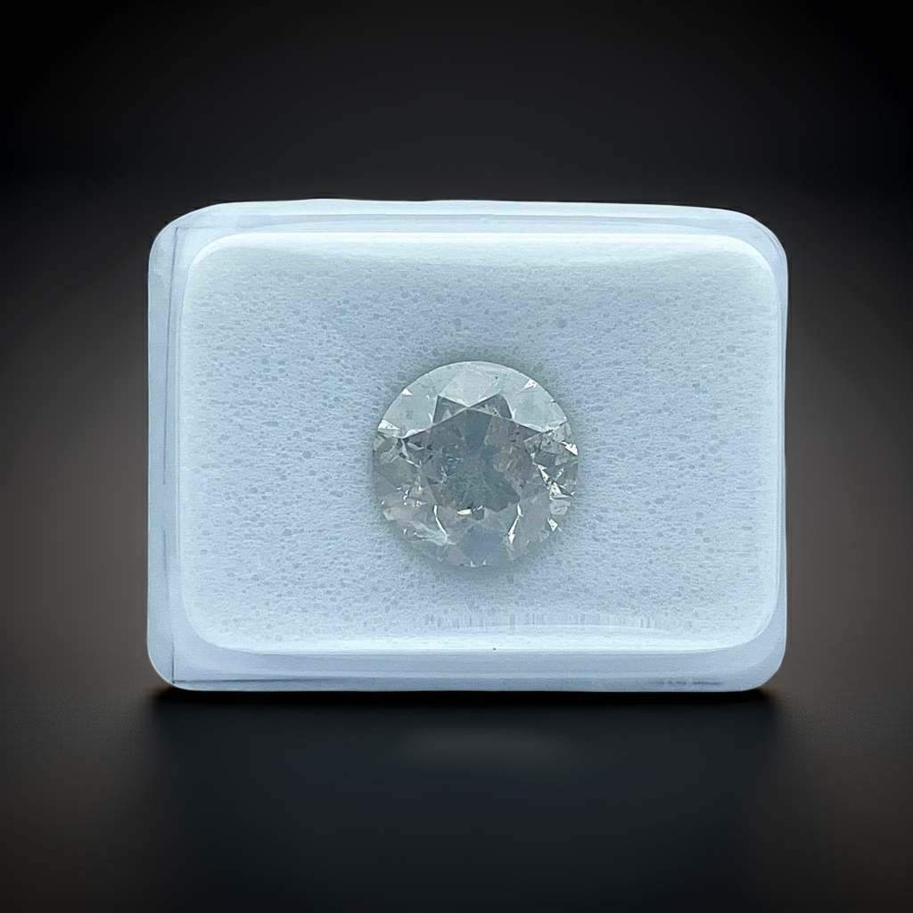 1 Stück Diamant (Natürlich farbig) - 2.37 ct - Rund - Fancy Grau - I1