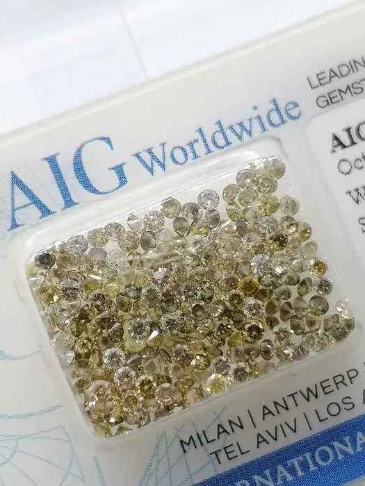 209 Stücke Diamanten - 5.05 ct - Brillant - Mix green yellow brown - SI1, VS1, VS2, VVS1, VVS2 - Mix und Mehr Shop