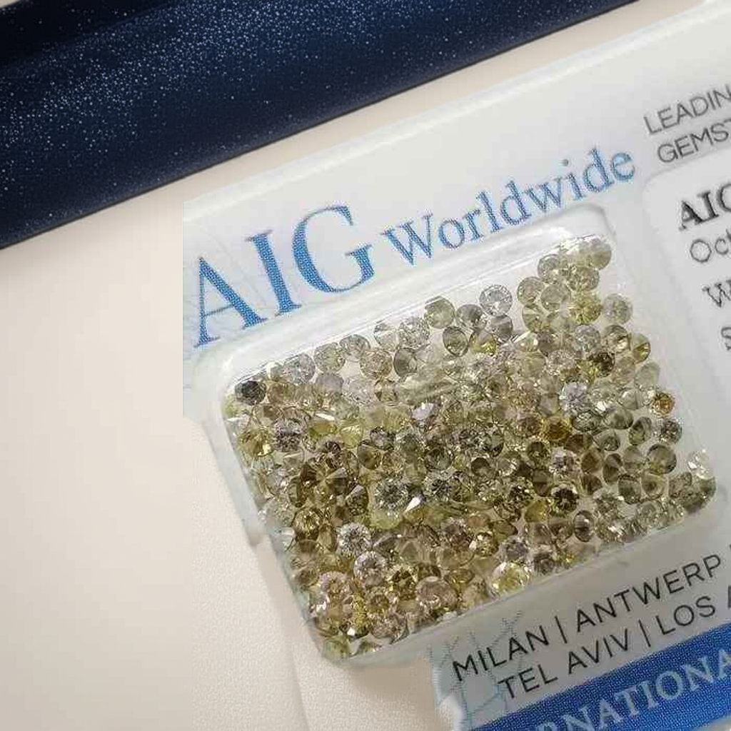 209 Stücke Diamanten - 5.05 ct - Brillant - Mix green yellow brown - SI1, VS1, VS2, VVS1, VVS2