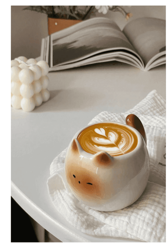 Becher, Keramik, Souvenir, Kreative Tasse, Geschenk ,Katze - Mix und Mehr Shop