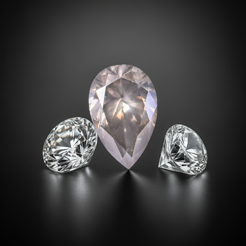 1 Stück Diamant (Natürlich farbig) - 0.53 ct - Birne - Fancy Bräunlich Grau - I1