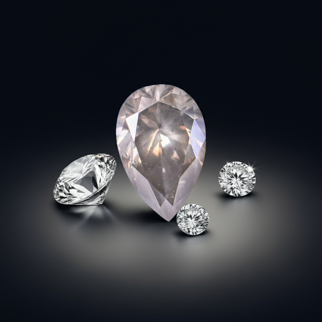 1 Stück Diamant (Natürlich farbig) - 0.53 ct - Birne - Fancy Bräunlich Grau - I1