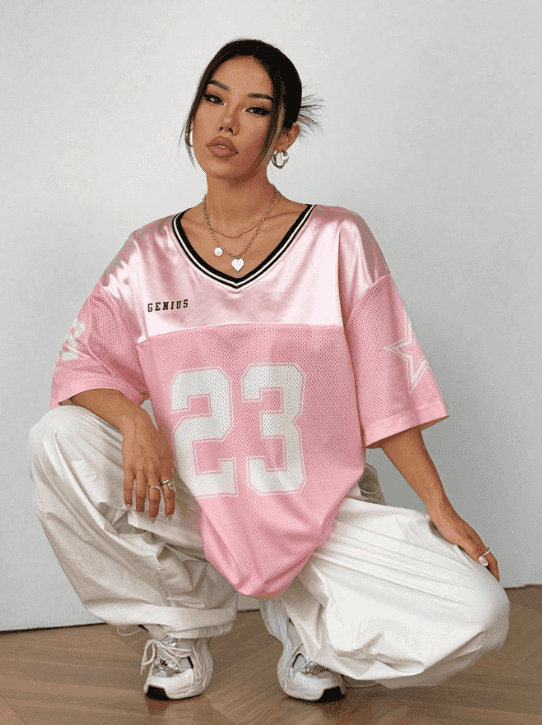 Damen T-Shirt mit Startnummer Muster - Mix und Mehr Shop