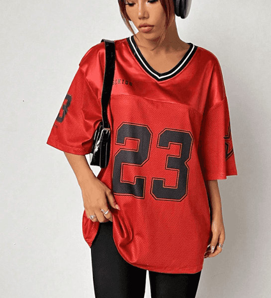 Damen T-Shirt mit Startnummer Muster - Mix und Mehr Shop