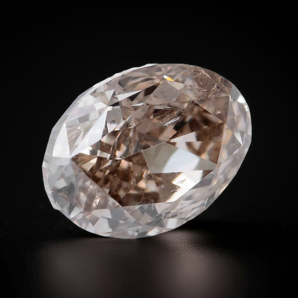 1 Stück Diamant - 0.50 ct - Ovaler Brillant - Natural Fancy Yellowish Brown - I1