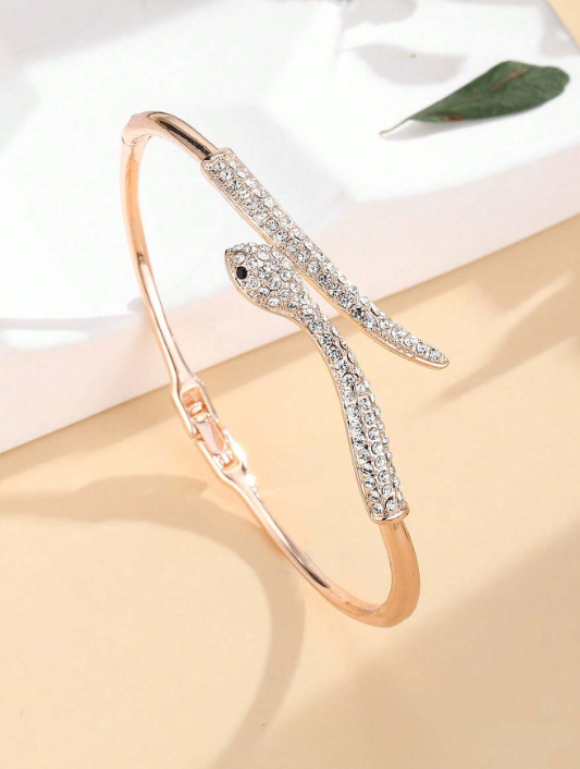 Schlangenförmiger Kristall Armreif