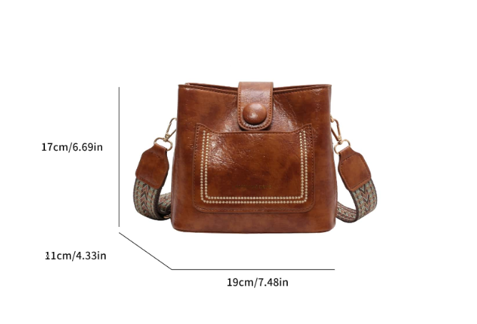 Quadratische Tasche Vintage Umhängetasche