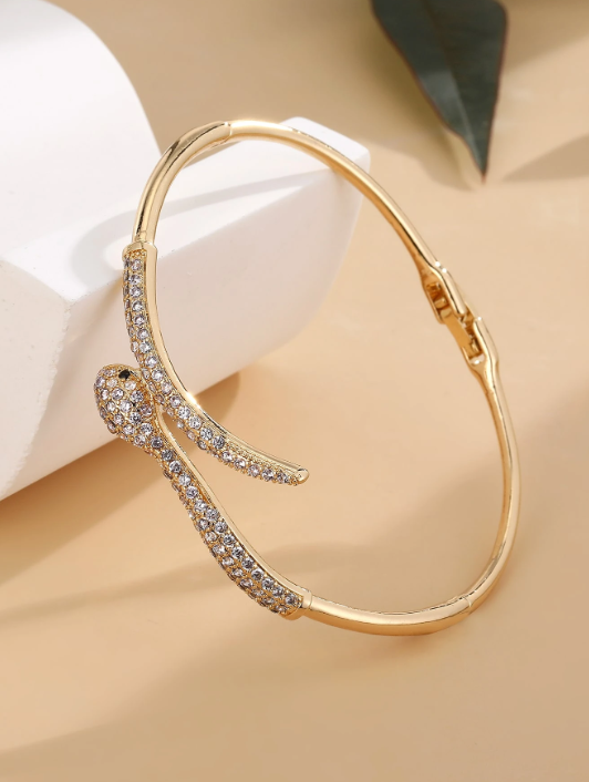 Schlangenförmiger Kristall Armreif