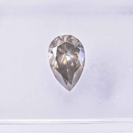 1 Stück Diamant (Natürlich farbig) - 0.53 ct - Birne - Fancy Bräunlich Grau - I1 - Mix und Mehr Shop