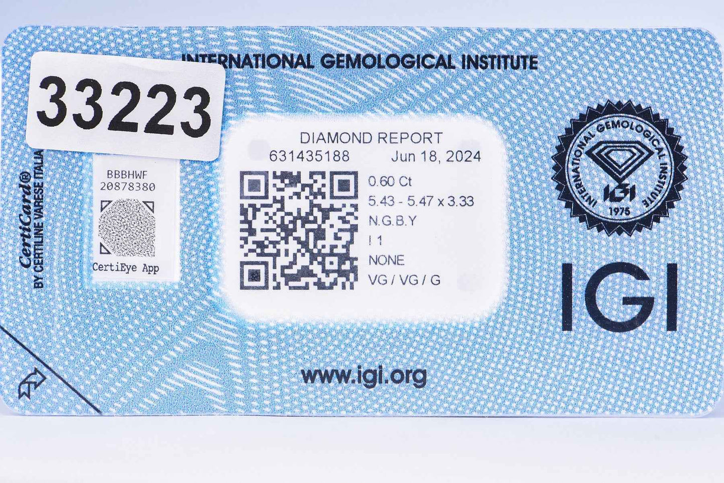 1 Stück Diamant (Natürlich farbig) - 0.60 ct - Rund - Fancy Bräunlich, Grünlich Gelb - I1 - International Gemological Institute (IGI) - Mix und Mehr Shop