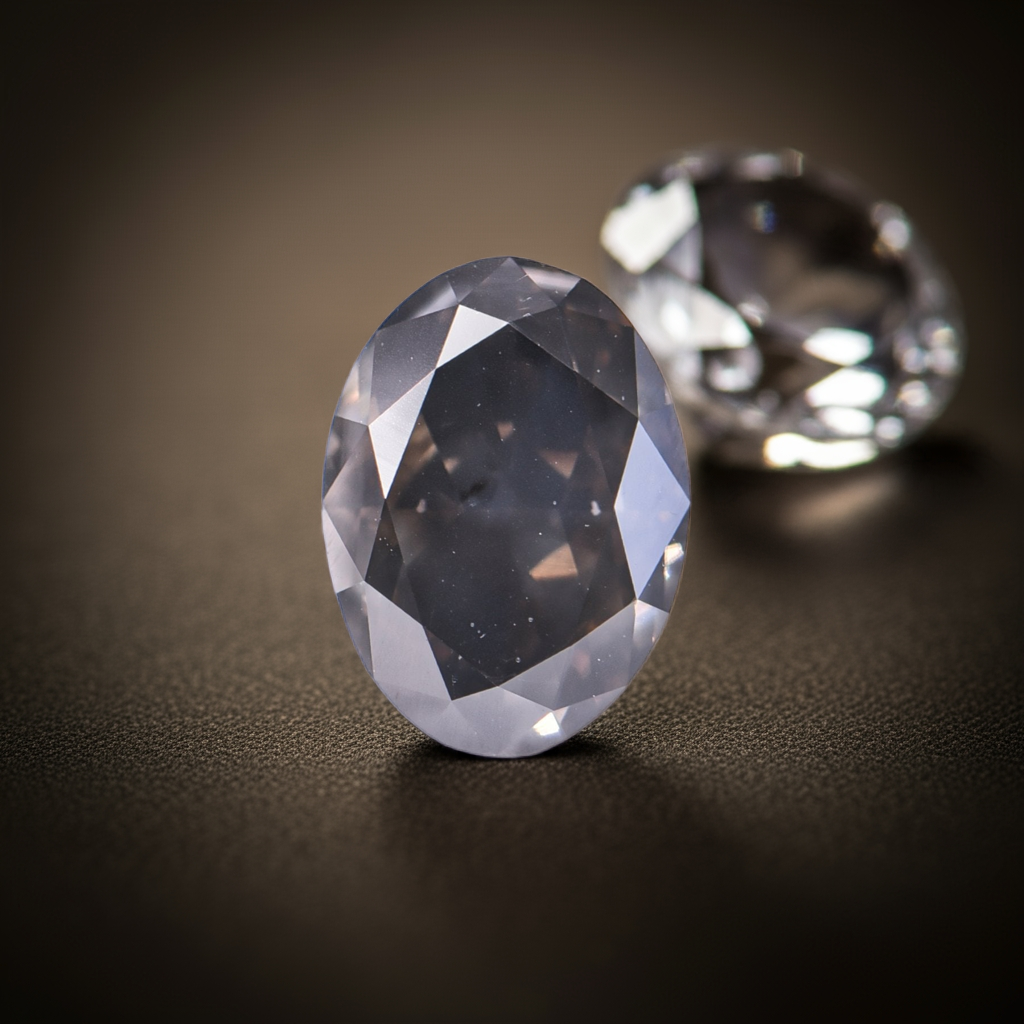 1 Stück Diamant (Natürlich farbig) - 2.08 ct - Oval - Fancy dark Grau Braun - SI2 - International Gemological Institute (IGI)
