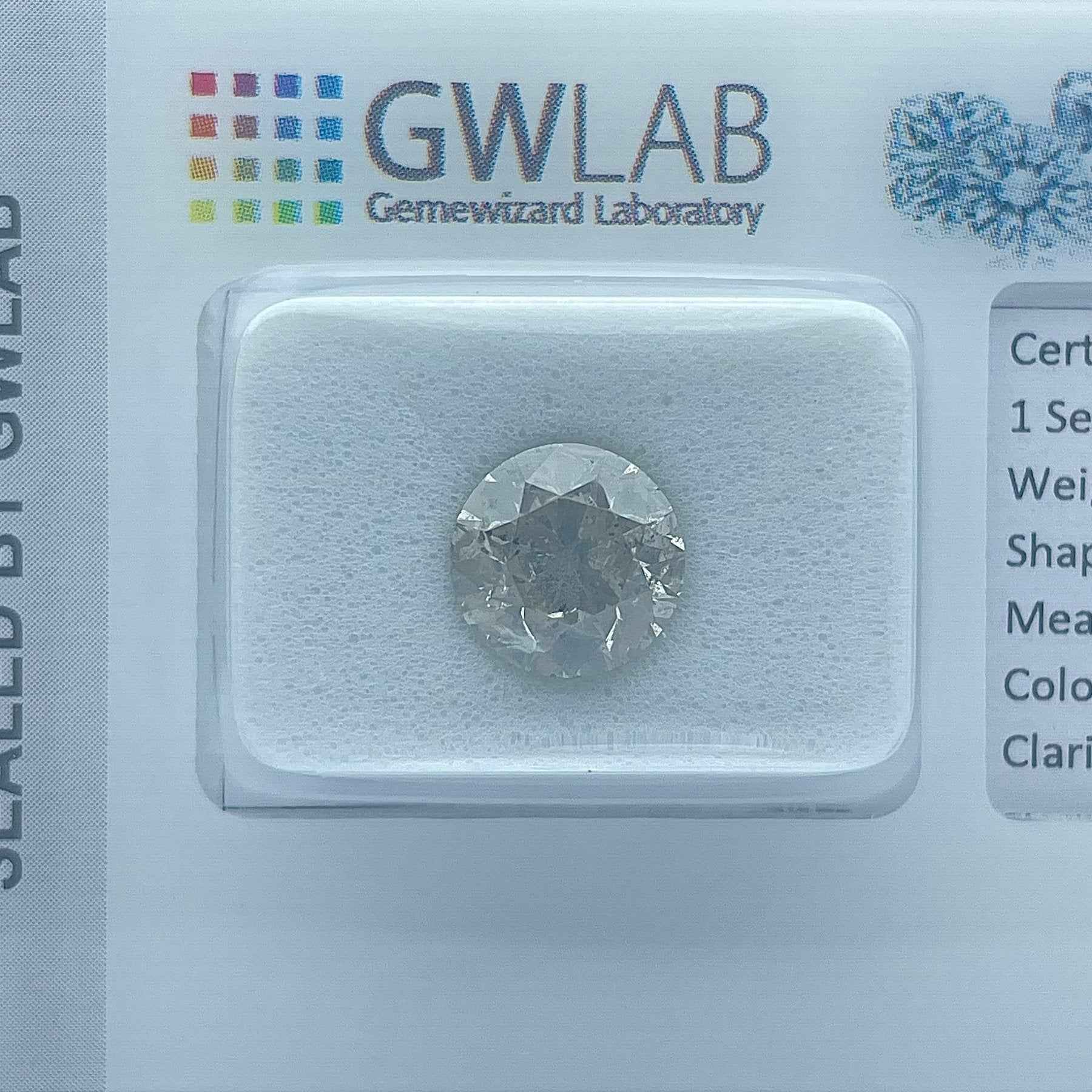 1 Stück Diamant (Natürlich farbig) - 2.37 ct - Rund - Fancy Grau - I1 - Mix und Mehr Shop