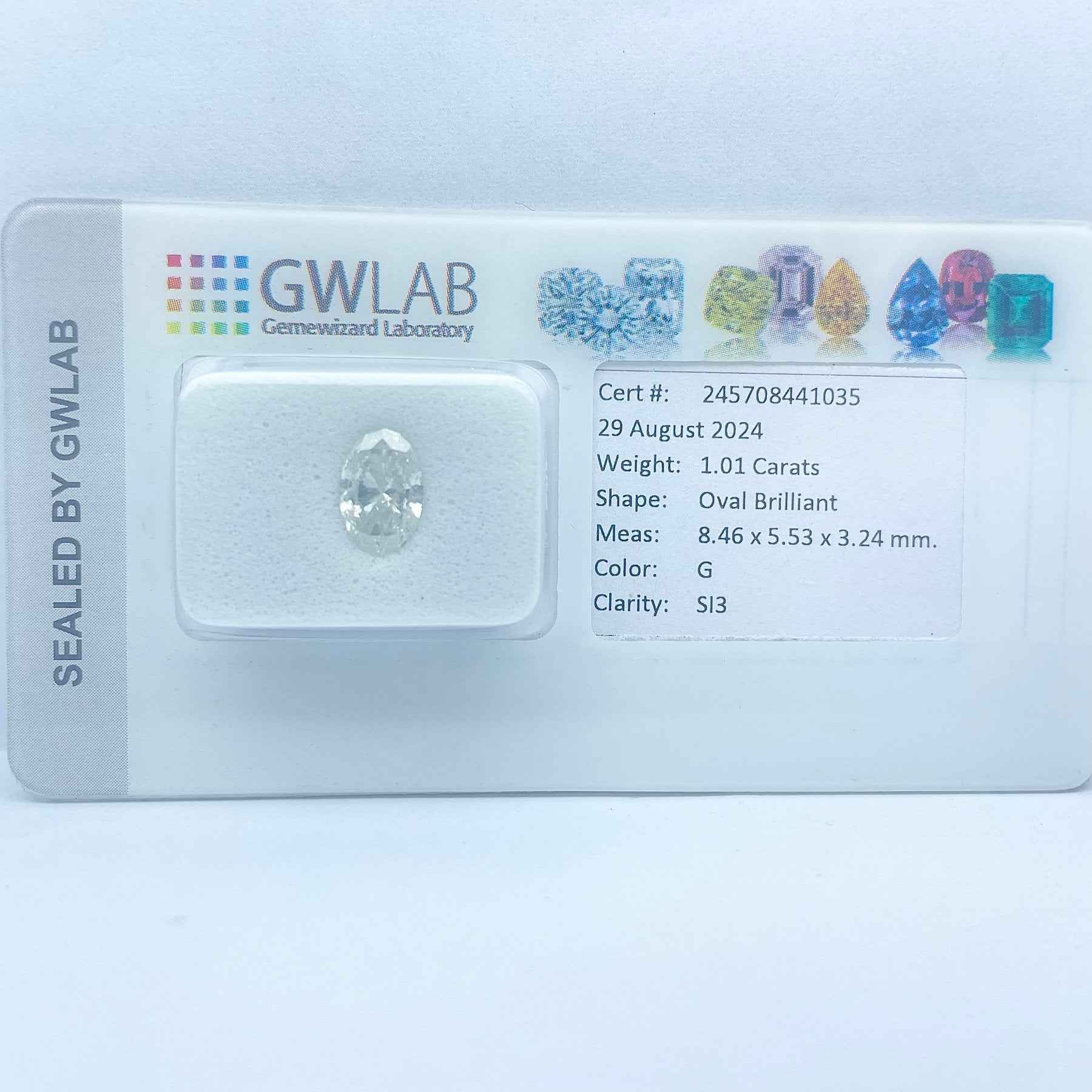1 Stück Diamant (Natürlich) - 1.01 ct - Oval - G - SI3 - Mix und Mehr Shop