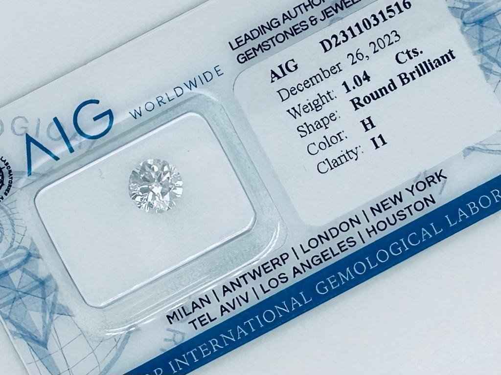 1 Stück Diamant - 1.04 ct - Brillant, Rund - H - I1 - Mix und Mehr Shop