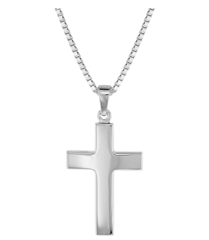 Herren-Halskette mit Kreuz 27 mm Sterlingsilber 925