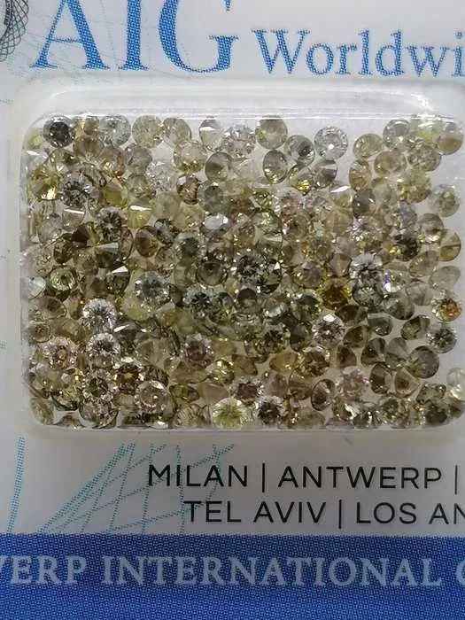 209 Stücke Diamanten - 5.05 ct - Brillant - Mix green yellow brown - SI1, VS1, VS2, VVS1, VVS2 - Mix und Mehr Shop