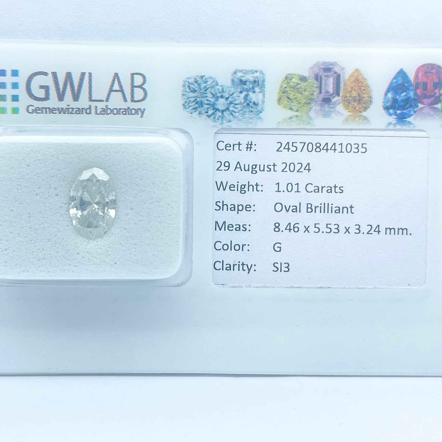 1 Stück Diamant (Natürlich) - 1.01 ct - Oval - G - SI3 - Mix und Mehr Shop