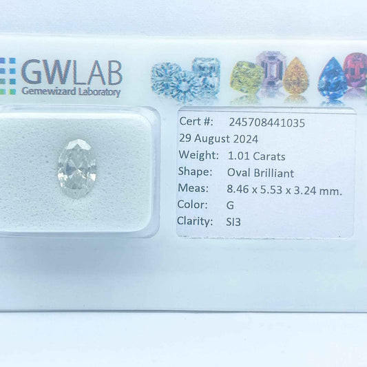 1 Stück Diamant (Natürlich) - 1.01 ct - Oval - G - SI3 - Mix und Mehr Shop
