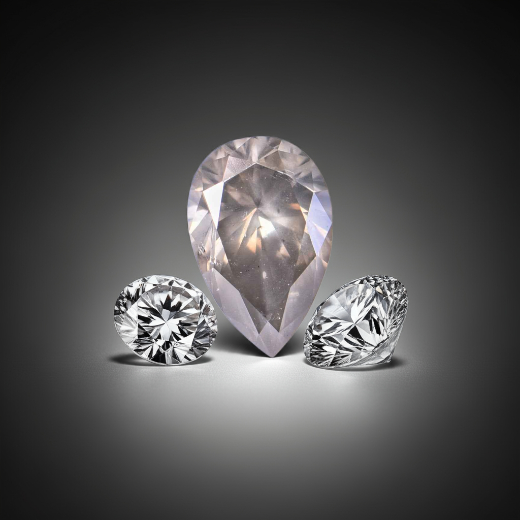 1 Stück Diamant (Natürlich farbig) - 0.53 ct - Birne - Fancy Bräunlich Grau - I1