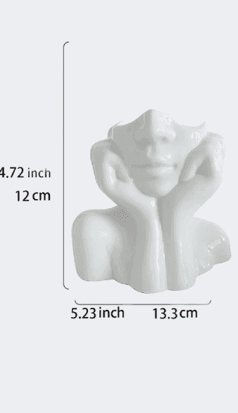 Vase, Keramik facettierte Vase, Frauenkopf Büste Vase - Mix und Mehr Shop