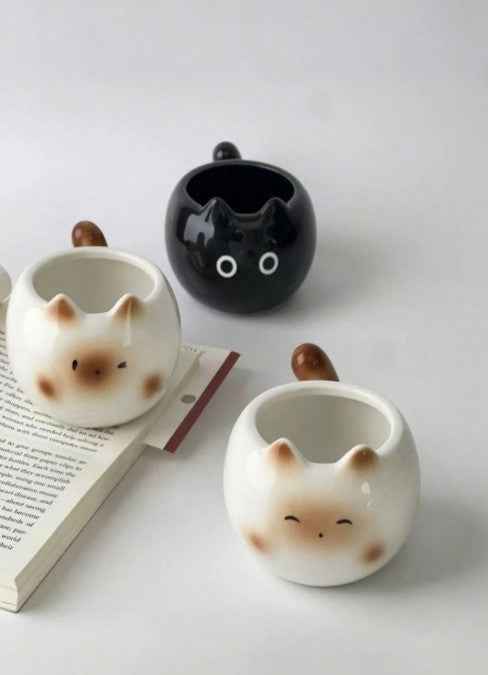 Becher, Keramik, Souvenir, Kreative Tasse, Geschenk ,Katze - Mix und Mehr Shop