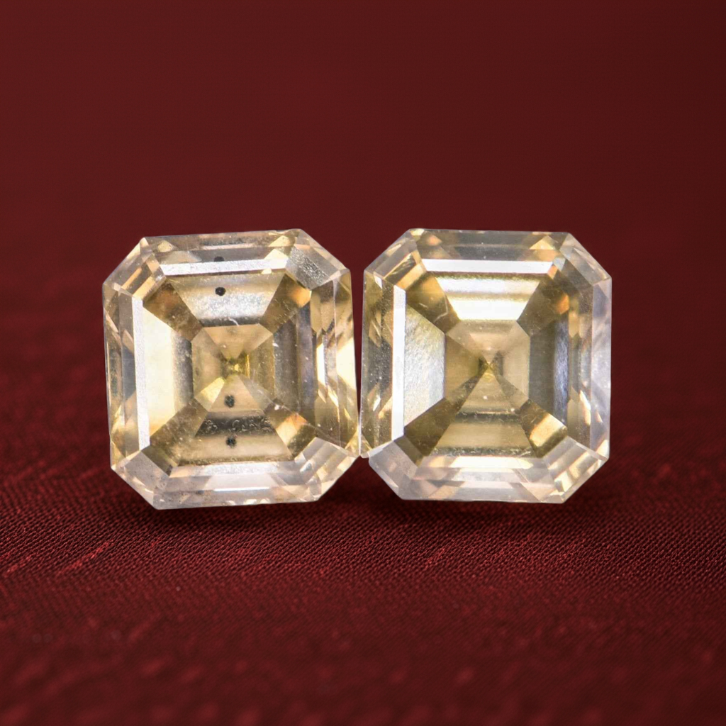 2 Stück Diamant - 2.38 ct - Radiant - Natural Fancy Yellowish Gray - VS2 - SI1 EX VG