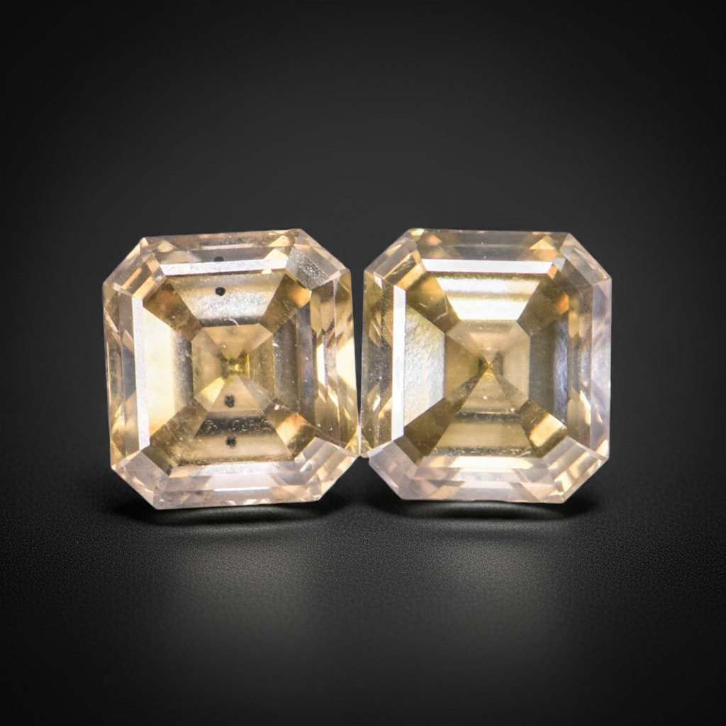 2 Stück Diamant - 2.38 ct - Radiant - Natural Fancy Yellowish Gray - VS2 - SI1 EX VG