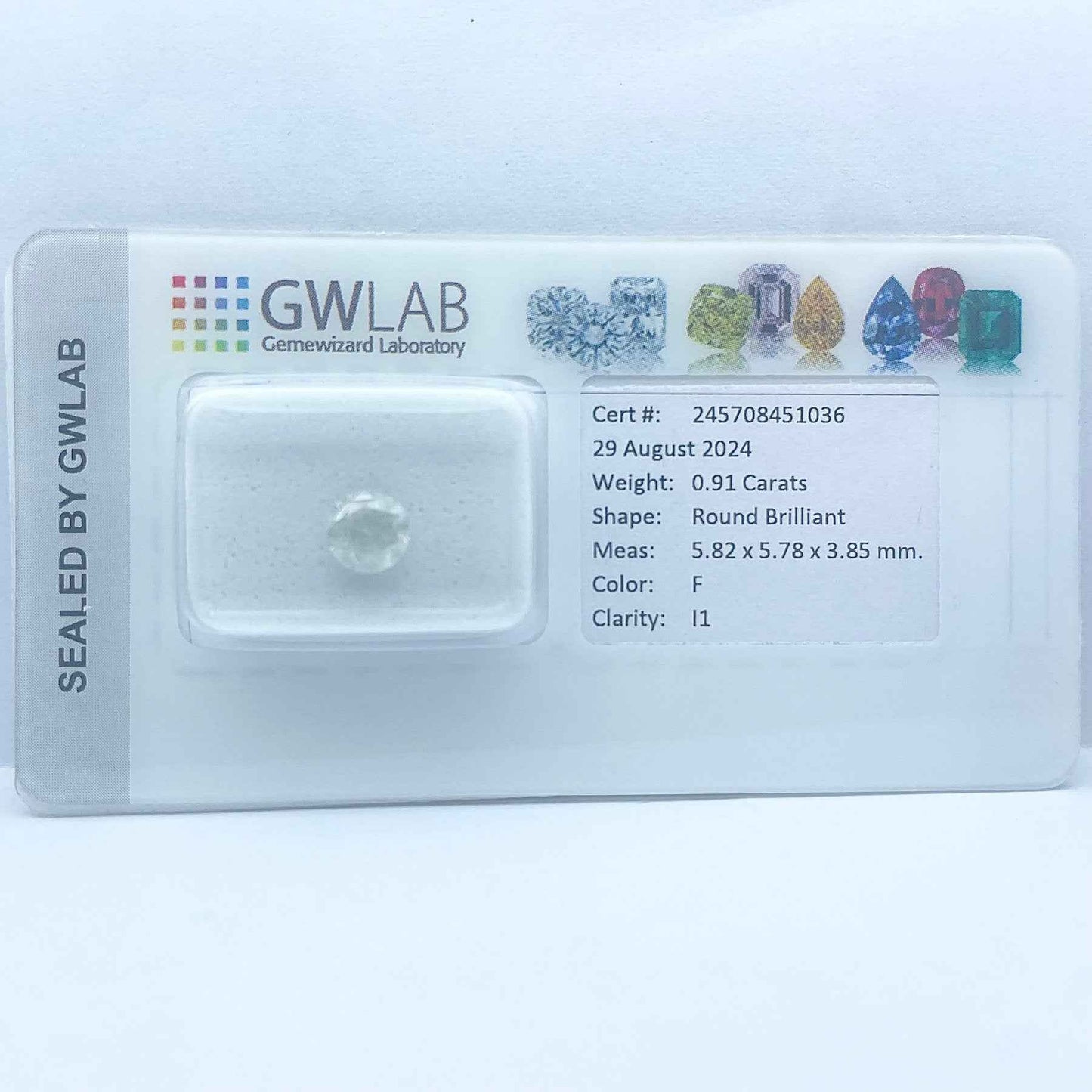 1 Stück Diamant (Natürlich) - 0.91 ct - Rund - F - I1 - Mix und Mehr Shop