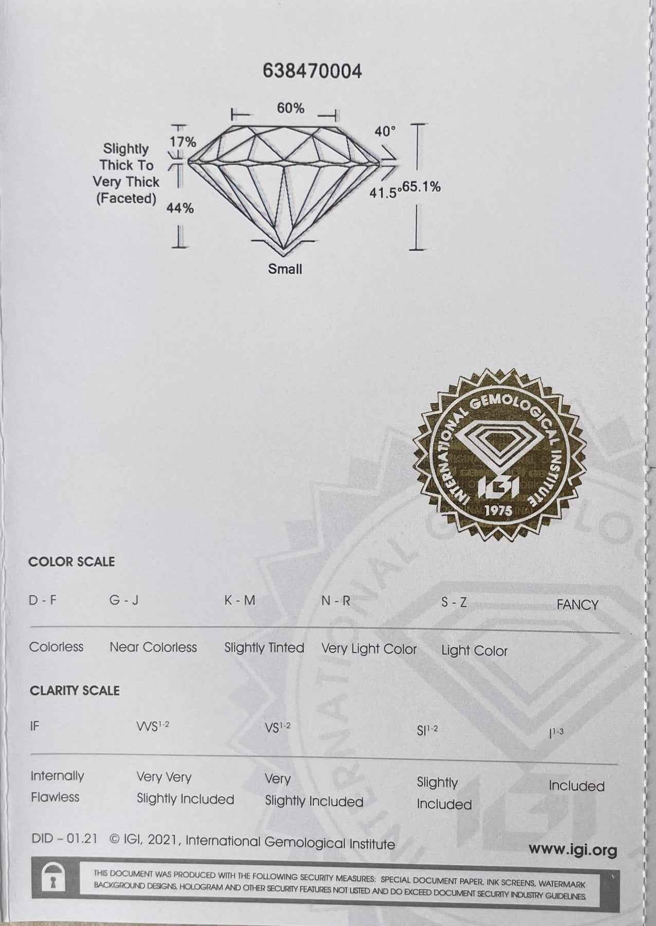 1 Stück Diamant (Natürlich) - 0.52 ct - Rund - SI1 - Mix und Mehr Shop