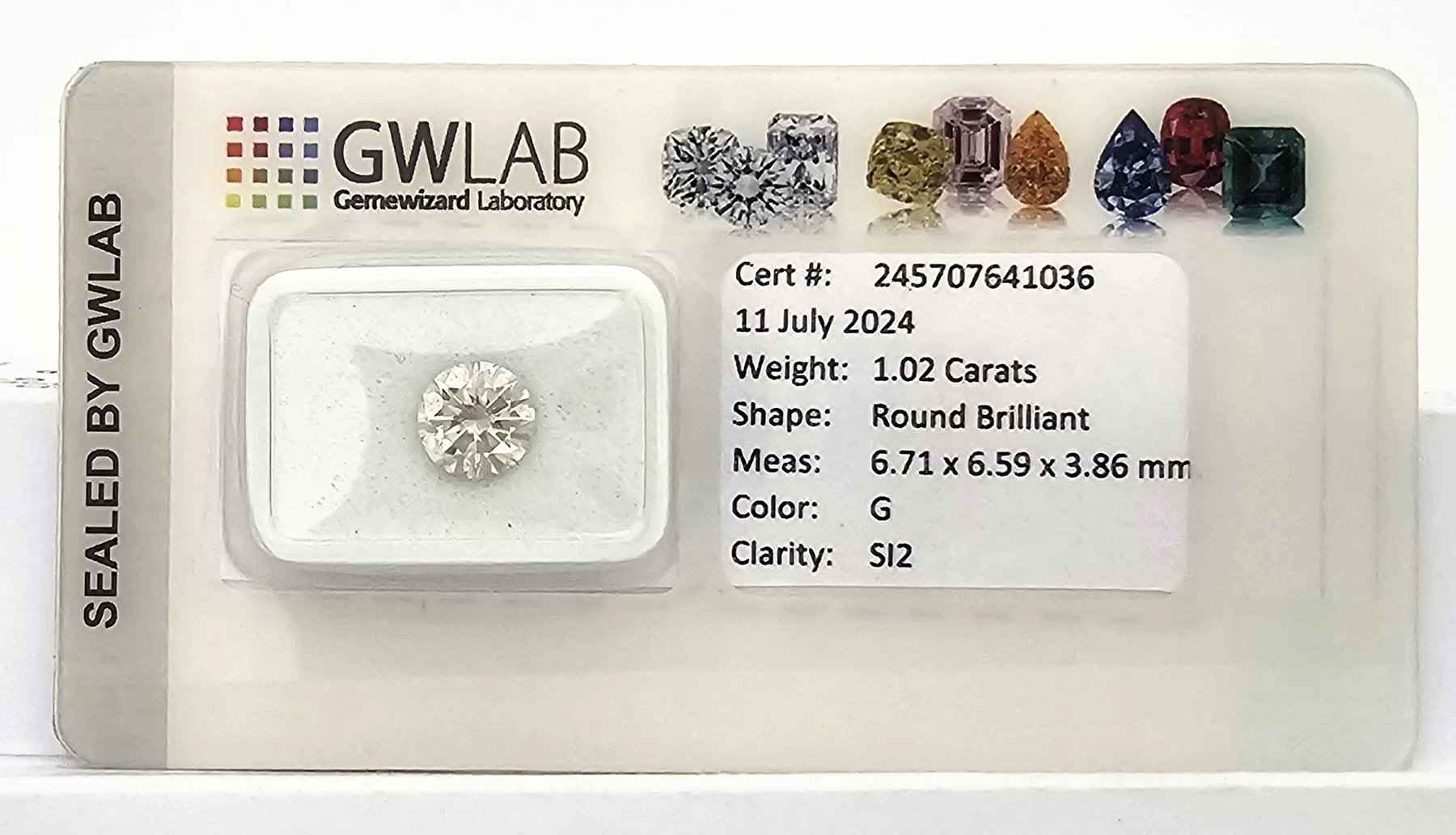 1 Stück Diamant (Natürlich) - 1.02 ct - Rund - G - SI2 - Mix und Mehr Shop