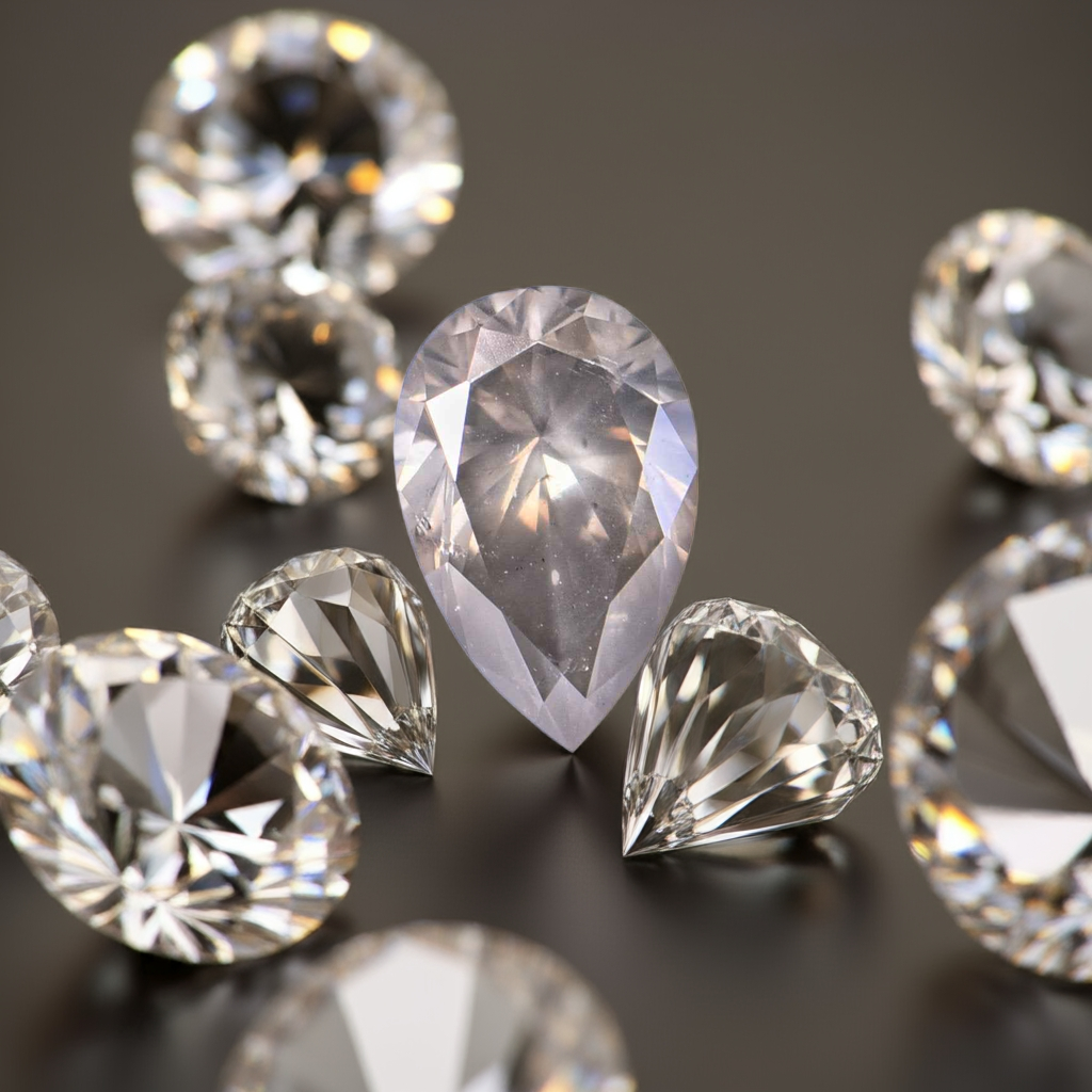 1 Stück Diamant (Natürlich farbig) - 0.53 ct - Birne - Fancy Bräunlich Grau - I1