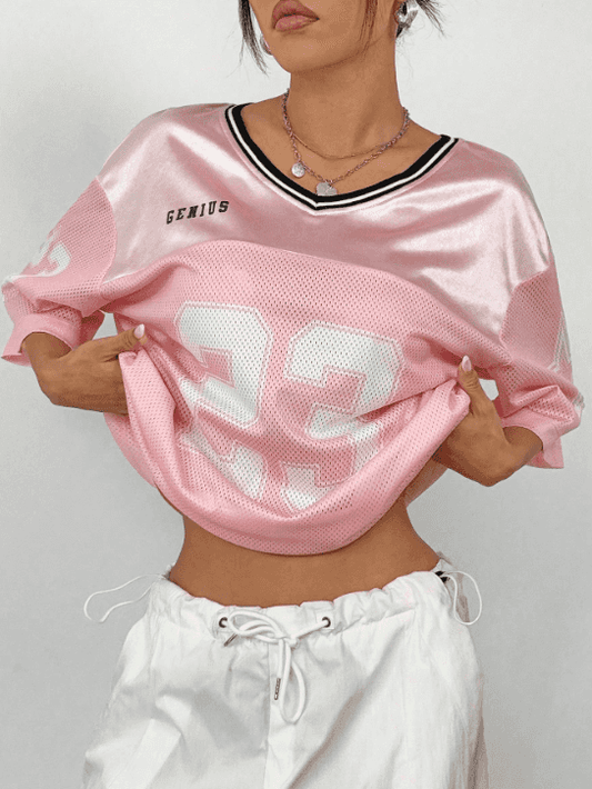 Damen T-Shirt mit Startnummer Muster - Mix und Mehr Shop