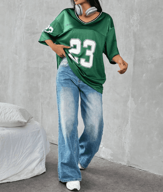 Damen T-Shirt mit Startnummer Muster - Mix und Mehr Shop