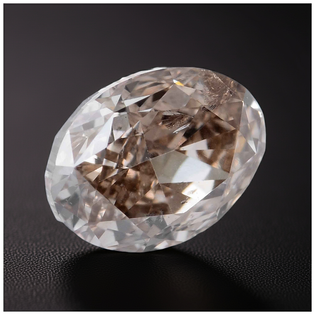 1 Stück Diamant - 0.50 ct - Ovaler Brillant - Natural Fancy Yellowish Brown - I1