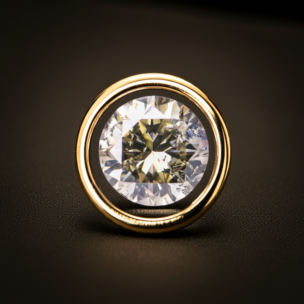 1 Stück Diamant (Natürlich farbig) - 0.60 ct - Rund - Fancy Bräunlich, Grünlich Gelb - I1 - International Gemological Institute (IGI)